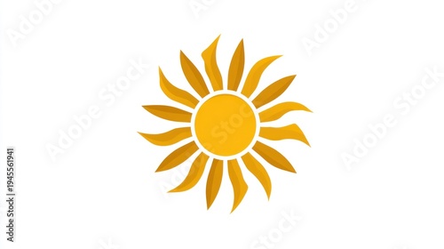 Wallpaper Mural Stylized sun icon with sharp, curved rays against a stark white background Torontodigital.ca
