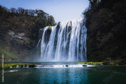 Aerial View of Huangguoshu Waterfall and Karst Landscape in Guizhou, China