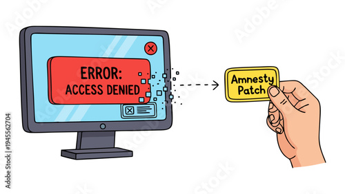 Fixing Access Denied Error with an Amnesty Patch on a Computer Screen