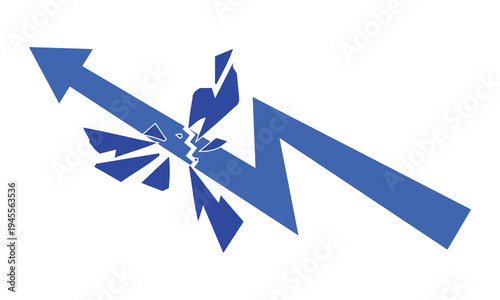 Broken Blue Arrow Icon Design 