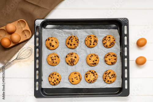 Baking tray of sweet cookie...