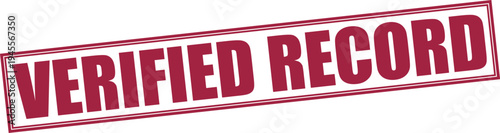 Red Verified Record Rubber Stamp Graphic Element