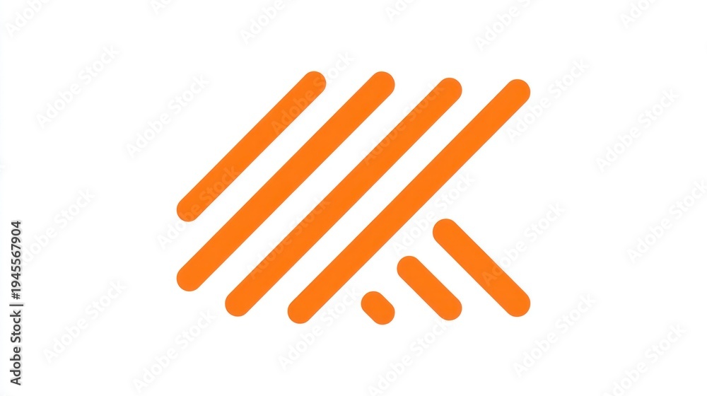 custom made wallpaper toronto digitalAn abstract mark of orange stripes clustered on white, angled and stacked