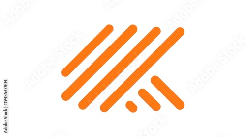 Wallpaper Mural An abstract mark of orange stripes clustered on white, angled and stacked Torontodigital.ca