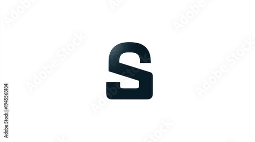 Wallpaper Mural Dark blue letter 'S' symbol isolated on a white background, simple, bold and minimalist Torontodigital.ca