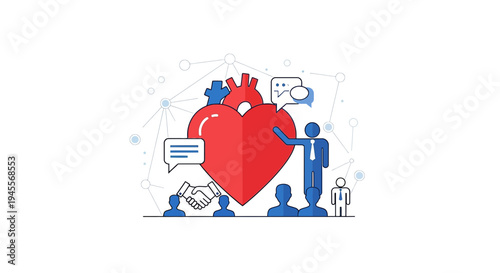 Teamwork and Collaboration for Heart Health - Business Concept