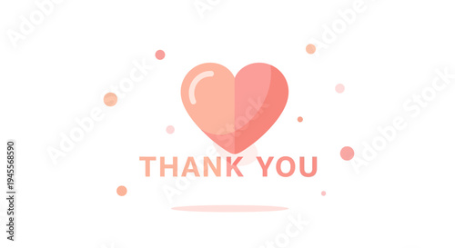 Thank You Heart Graphic: Appreciation Message with Love Symbol