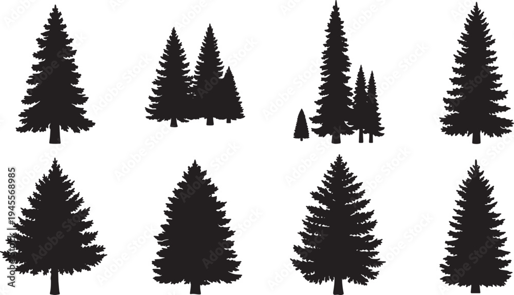 Fototapeta premium Solid Pine Tree Nature Elements for Wilderness Scenes