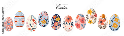 Watercolor decorative Easter eggs