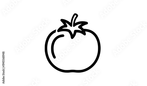 Minimal tomato line icon vegetable outline vector symbol for web and app ui