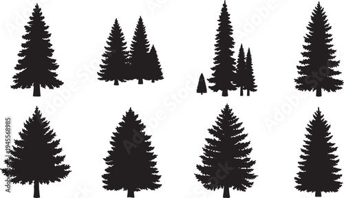 Solid Pine Tree Nature Elements for Wilderness Scenes