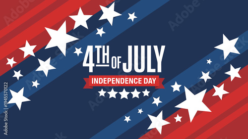 American Independence Day celebration with stars and stripes design
