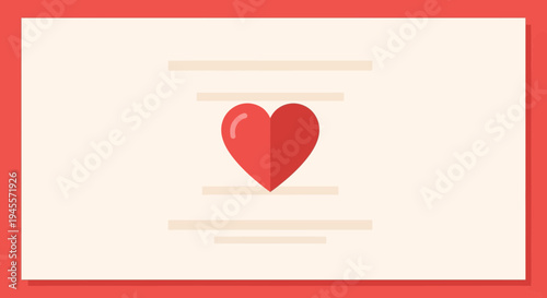 Simple Red Heart Graphic - Love, Romance, Valentine's Day, Emotion, Icon