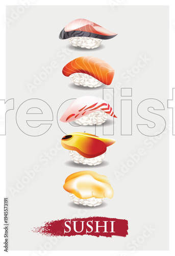 sushi realistic gradient collections