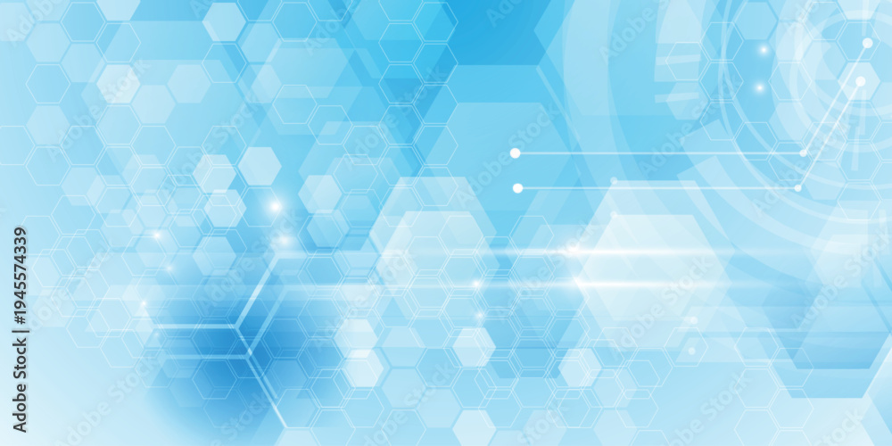 Obraz premium Abstract white hexagon background. science and health care. Futuristic and technology concept background.