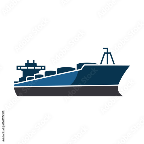 A large cargo ship sailing across the open ocean water