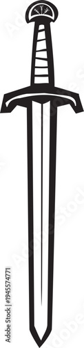 Fotografie Woodcut style image of a long sword