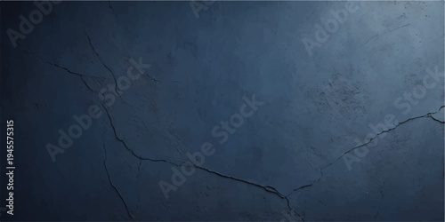 Old blue grunge concrete wall texture with a dark vintage pattern on a rough dirty surface for a blank design backdrop