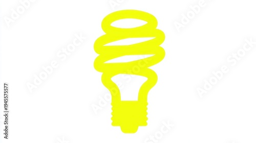 Wallpaper Mural A yellow spiral energy-efficient lightbulb against a white background, centered Torontodigital.ca