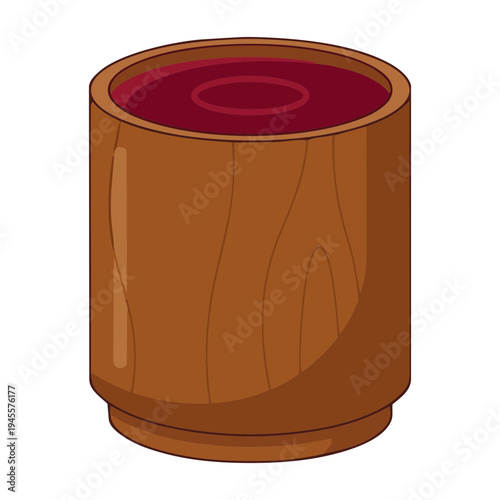 Wooden Chalice with Red Wine Communion