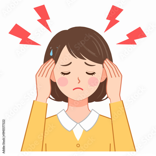 Person enduring a throbbing headache, feeling overwhelmed by pressure and discomfort