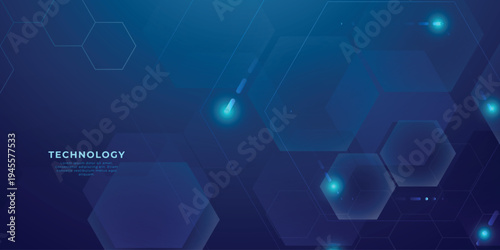 Abstract blue hexagon background. science and health care. Futuristic and technology concept background.