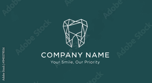 Geometric Tooth Logo Design for Dental Clinic.