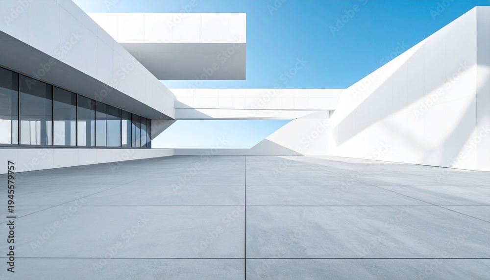 Obraz premium Concrete geometry frames a clear horizon.