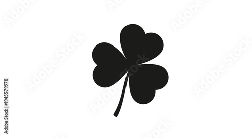 Four Leaf Clover Silhouette Isolated.