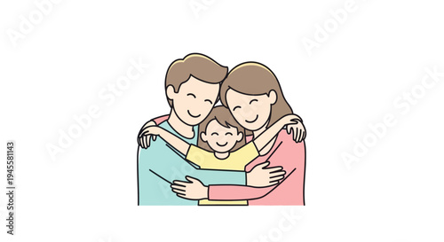 Happy Family Embracing Each Other.