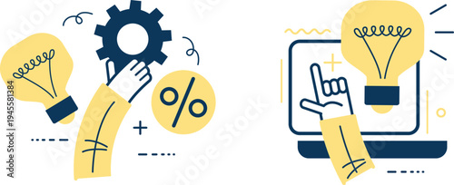 Innovation and growth depicted through technology and financial metrics