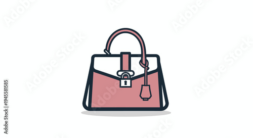 Vector pink handbag icon
