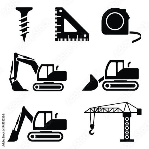 Collection of Elegant Black Crown Icons Representing Royalty and Success