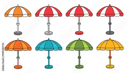 set of colorful umbrellas