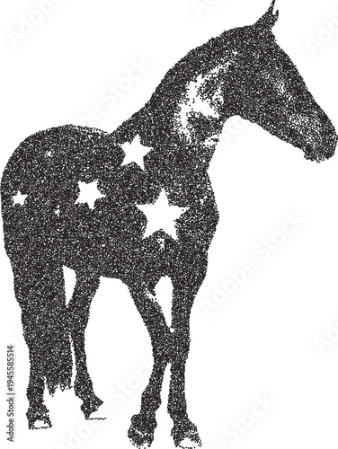 Horse y2k retro stipple art animal brutalist halftone vector png transparent, gallop 2000s photocopy effect tattoo aesthetic
