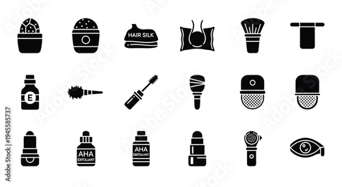 Set of 20 beauty and makeup icons vector