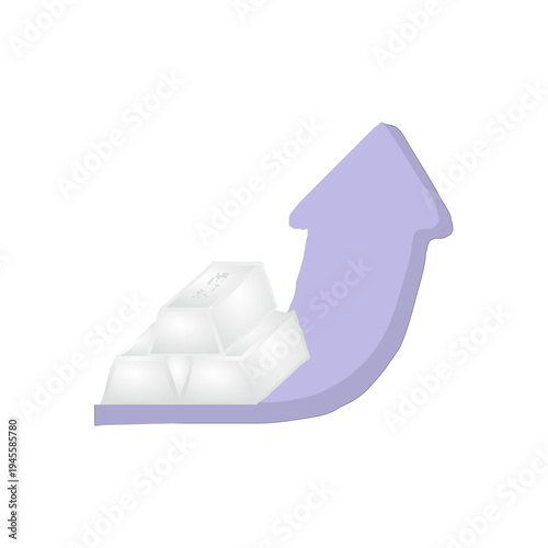 Gold Price Decrease or Market Downtrend Vector Illustration