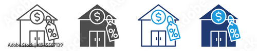 property sale icon set multiple style