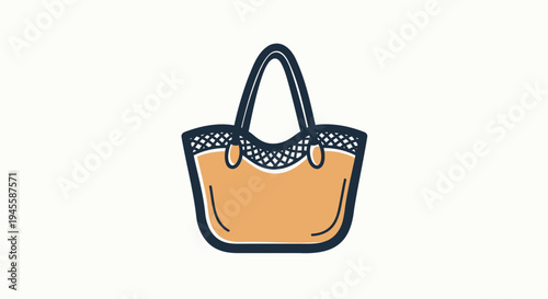 Vector illustration of a single orange handbag