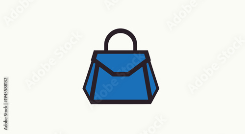 Vector blue handbag icon