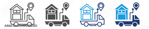 relocation icon set multiple style
