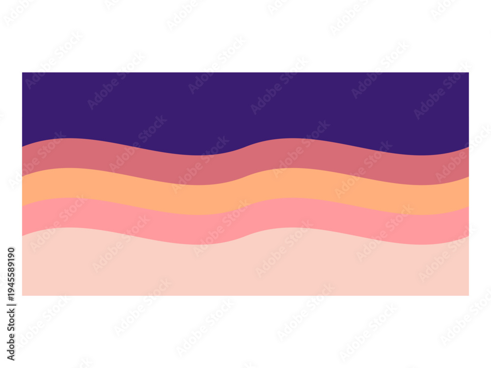 Fototapeta premium Layered gradient background with pink orange and dark blue waves