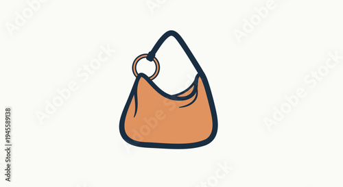 Vector illustration of a single orange handbag