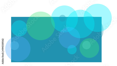 Colorful gradient circles abstract background in blue and green