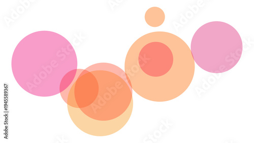 Colorful overlapping circles transparent isolated