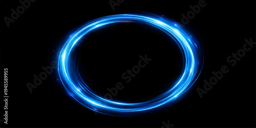 Glowing light blue number zero ring shining like a bright energy circle on a dark background