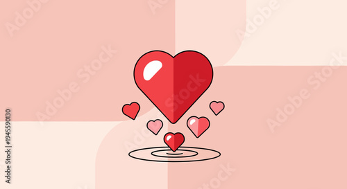 Red Hearts Collection - Love Symbol, Valentine, Romance, Emotion Graphics