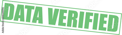 Green Data Verified Stamp Illustration on White Background