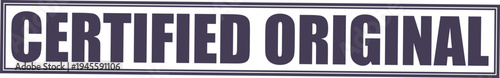 Certified Original Stamp with Dark Grey Text on White Background
