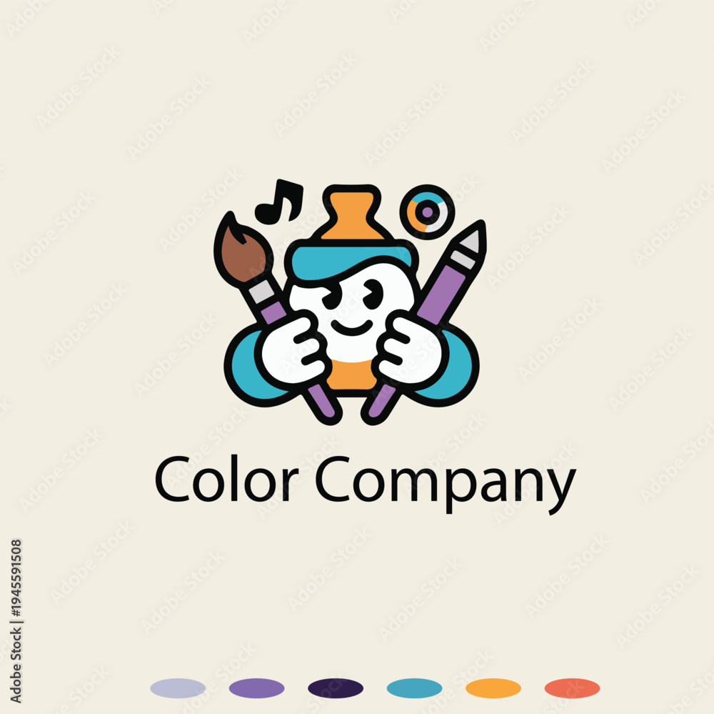 Obraz premium Color brand company logo design